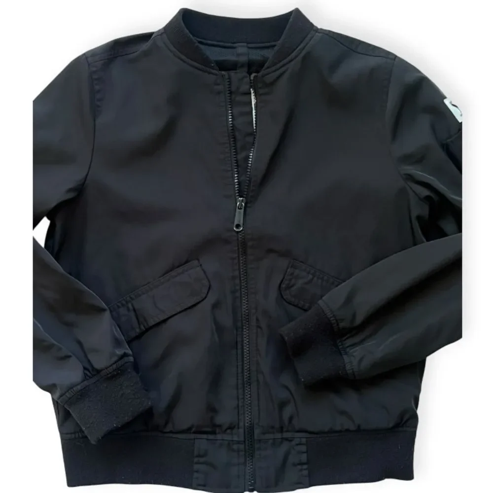 Abercrombie & Fitch Kids Boys Bomber Black Jacket Sz 11/12 (unisex)